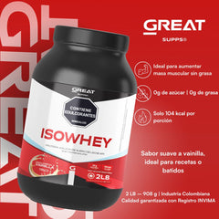 Proteína Aislada de Suero - ISOWHEY 2 LB
